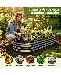 Streamdale Furniture 6x3x1ft Galvanized Raised Garden Bed - Heavy Duty Metal Planter Box