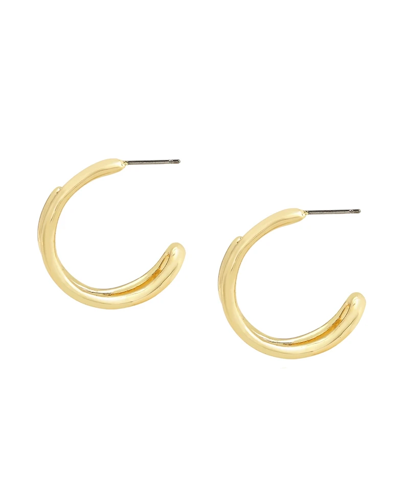 Robert Lee Morris Soho Gold Fluid Bypass Small Hoop Earrings