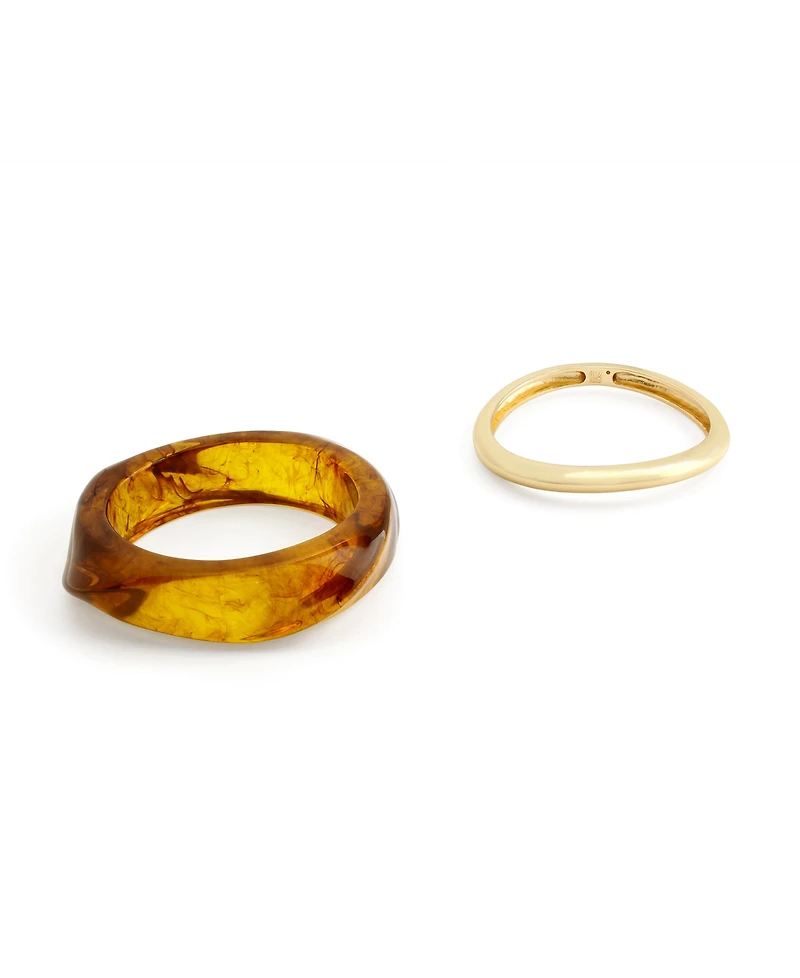 Robert Lee Morris Soho Brown Resin Bangle Bracelet Set