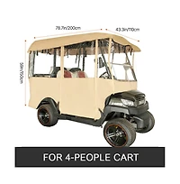 Vevor 4 Passenger Driving Enclosure Golf Cart Cover Fits 2+2 Seats Golf Carts