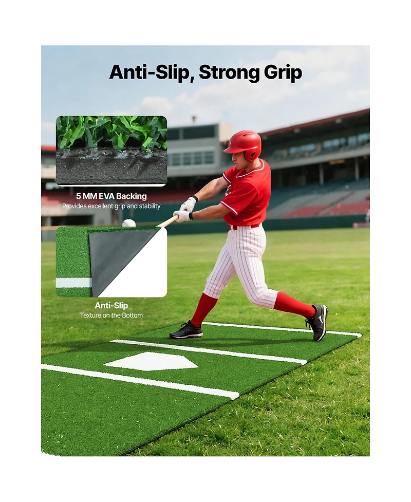 Vevor 10x3.8 ft Baseball Softball Hitting Batting Mat Indoor Outdoor Training