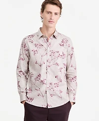 Men's Botanical Texture Long-Sleeve Floral Button-Down Shirt, Created for Macy's