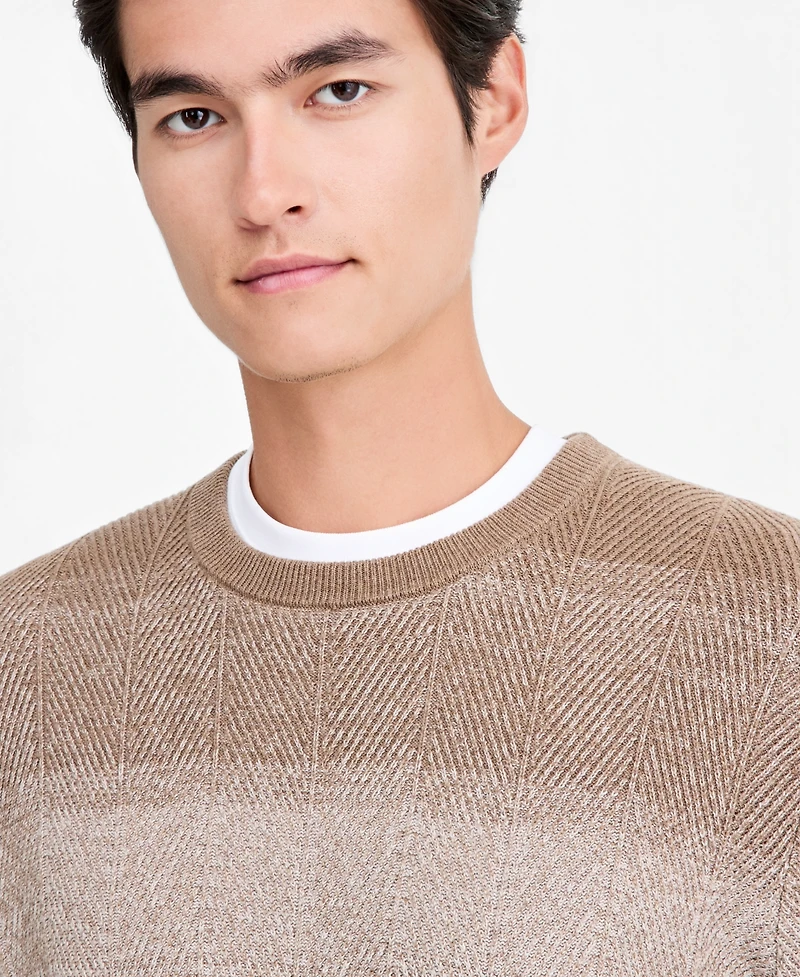 Alfani Men's Herr Cotton Gradient-Stripe Crewneck Sweater, Macy's Exclusive