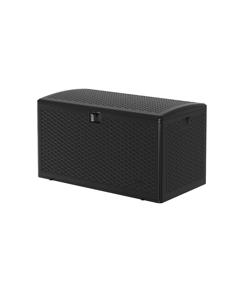 GarveeLife 99 Gallon Outdoor Resin Deck Box, 50 Inch Weatherproof Storage Bench with Hydraulic Lift and Lock for Patio or Garden