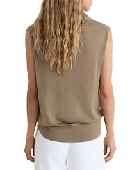 Reiss Women's Honey Wool Funnel-Neck Sleeveless Knit Top