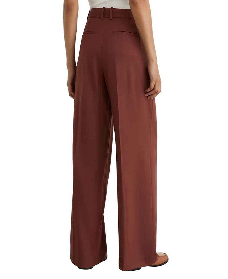 Reiss Women's Solene Wool-Blend Wide-Leg Mid Rise Trousers
