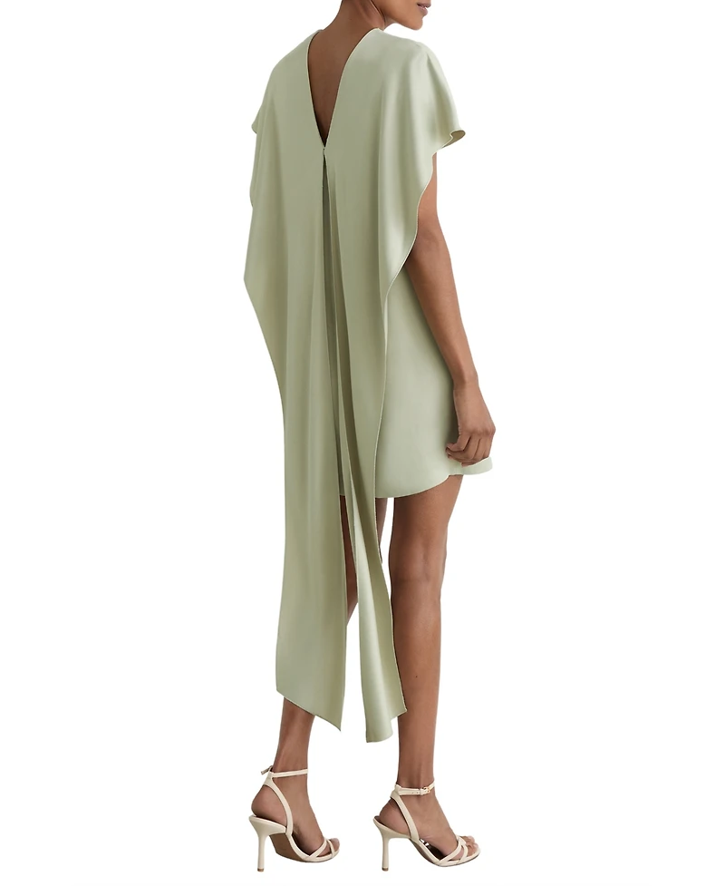 Reiss Women's Alice Satin Cape-Detail Mini Dress