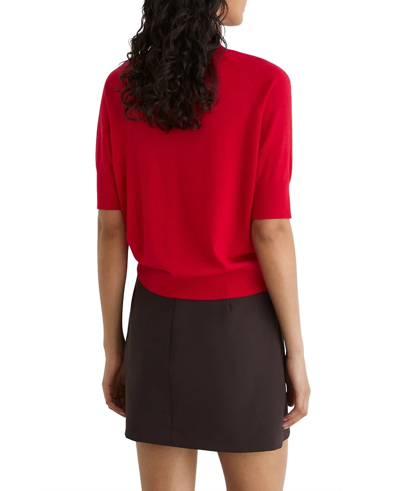 Reiss Women's Suzzie Merino Wool Mock-Neck T-Shirt