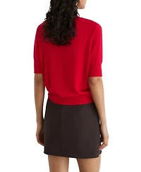 Reiss Women's Suzzie Merino Wool Mock-Neck T-Shirt