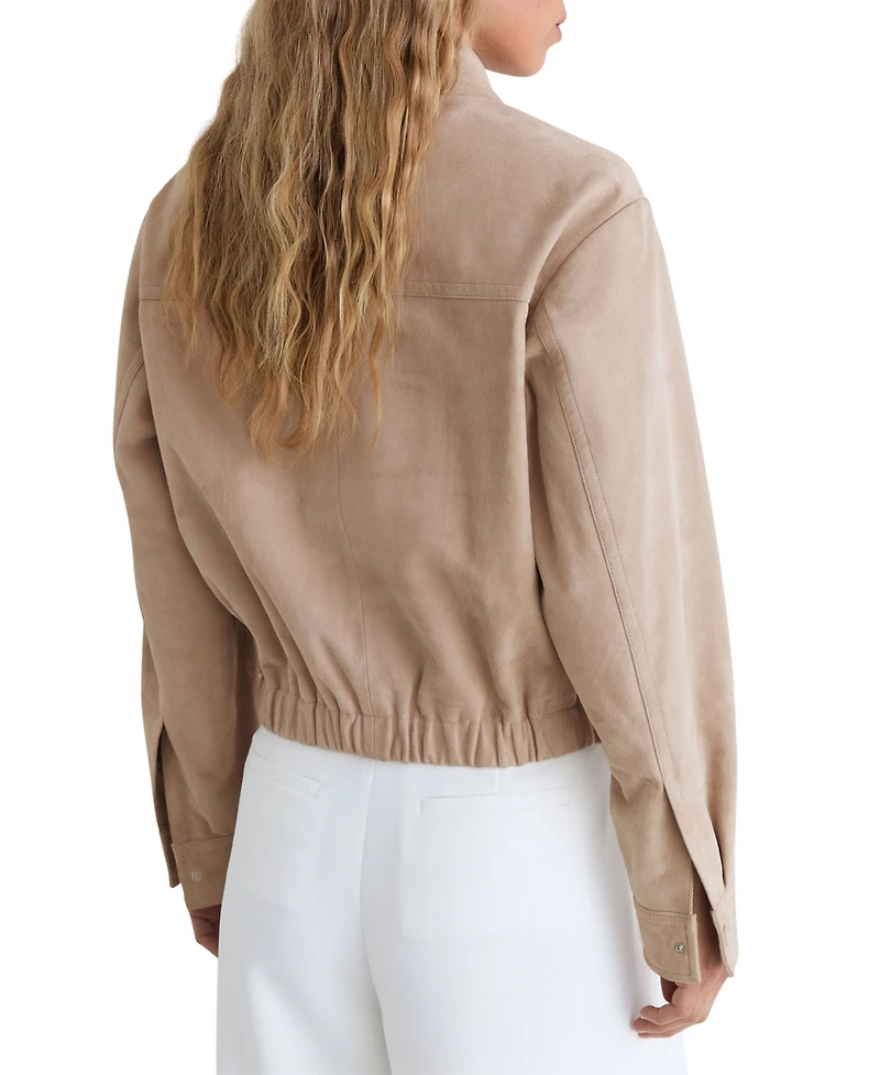 Reiss Women's Lottie Collared Bomber Jacket