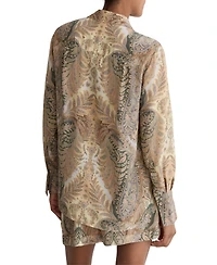 Reiss Women's Katiya Paisley-Print Collared Shirt