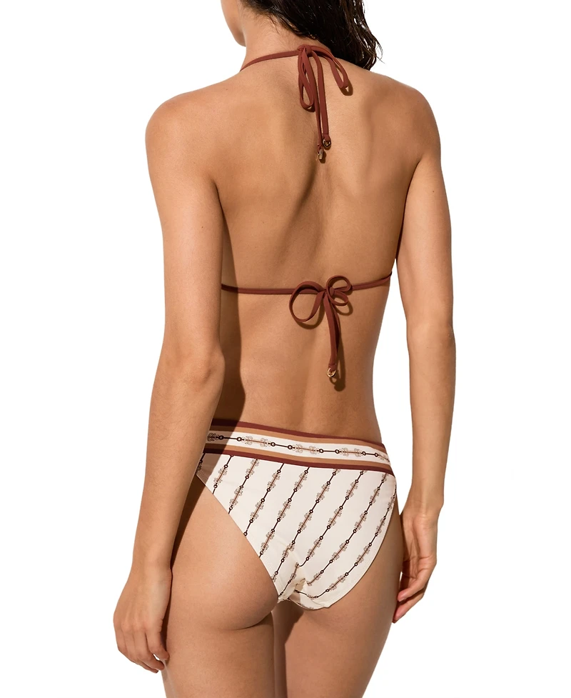 Reiss Women's Johannah Chain-Print Fixed-Side Bikini Bottoms