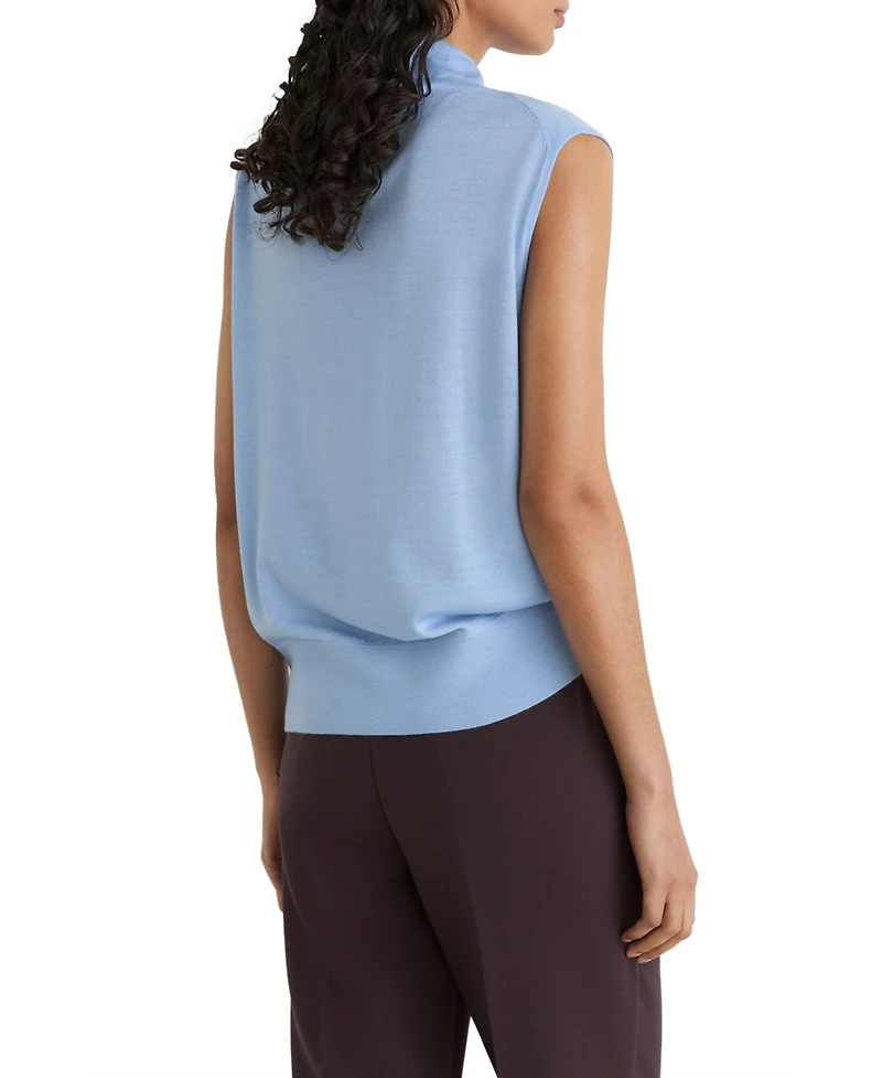 Reiss Women's Honey Wool Funnel-Neck Sleeveless Knit Top