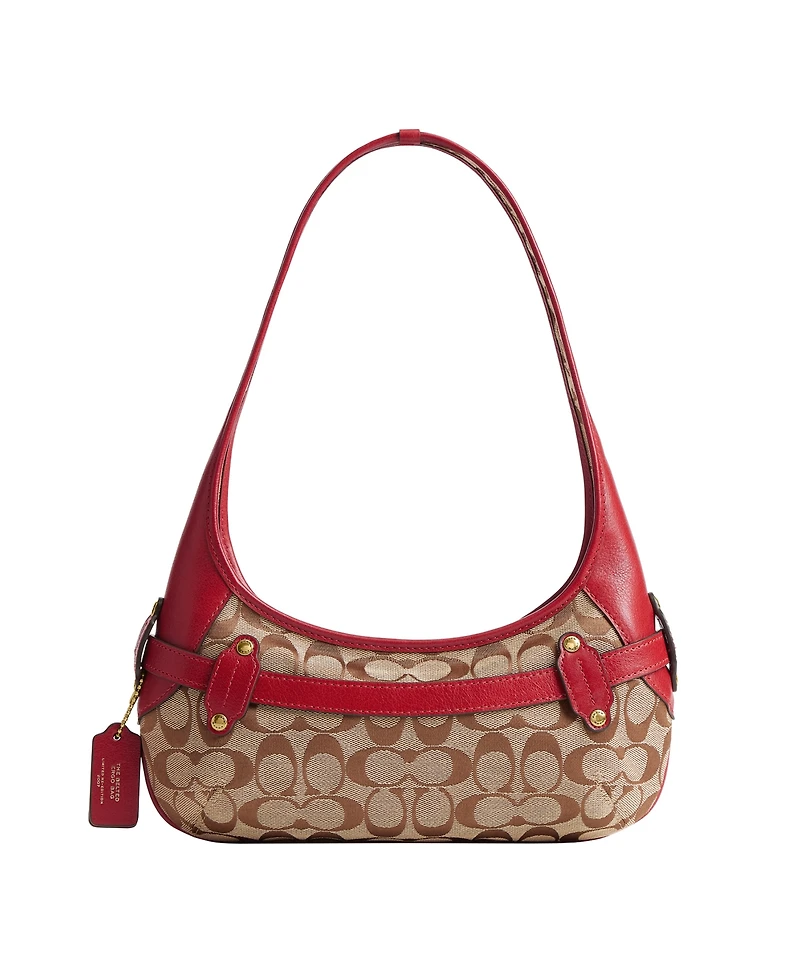 Coach Belted Ergo Signature Jacquard Small Shoulder Handbag 26