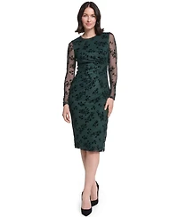 Jessica Howard Petite Long-Sleeve Side Shirred Sheath Dress