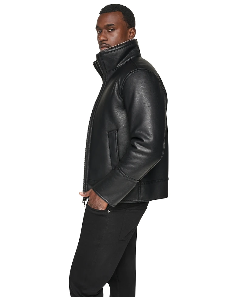 Dkny Men's Lined Shearling Jacket