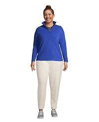 Lands' End Plus Thermacheck 100 Fleece Quarter Zip Pullover Top