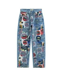 Desigual Women's Printed Denim Pants 100% Cotton