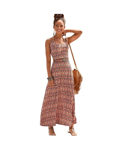 Lascana Women's Printed Halterneck Maxi Dress