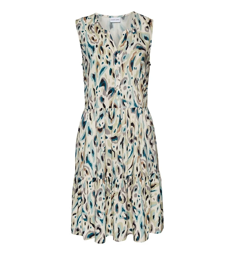 Lascana Women's Button Up Tiered Dress