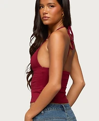 Edikted Women's Noriah V Neck Halter Top