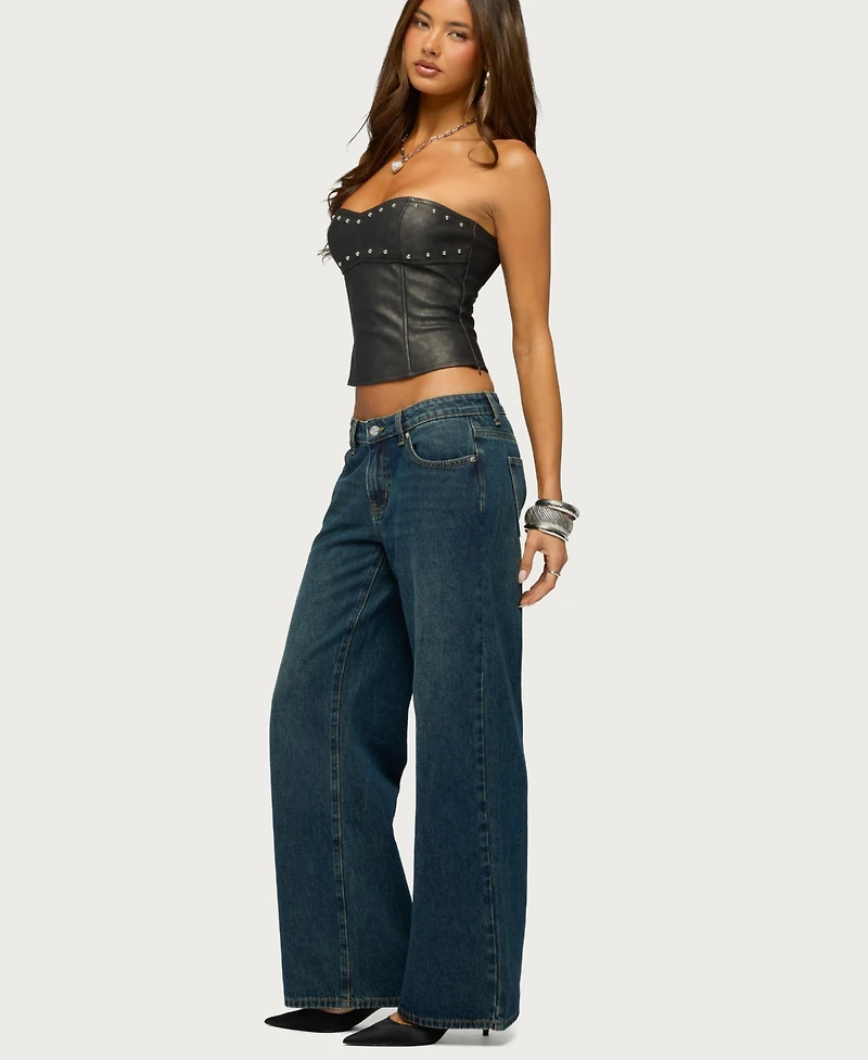 Edikted Women's Izara Studded Faux Leather Corset