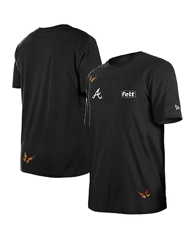 New Era x Felt Men's New Black Atlanta Braves T-Shirt