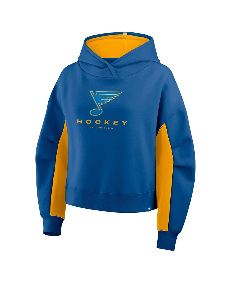 Fanatics Women's Blue St. Louis Blues Back Check Boxy Hoodie