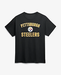 Logo Athletic Men's Black Pittsburgh Steelers Cotton Victory Arch T-Shirt