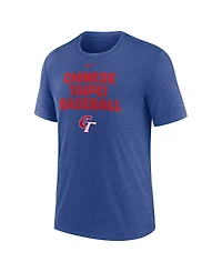 Nike Men's Heather Blue Chinese Taipei Baseball 2026 World Classic Stacked Tri-Blend T-Shirt