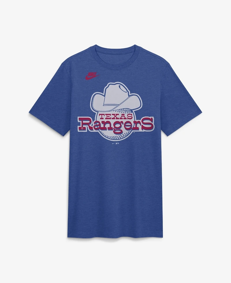 Nike Men's Heather Royal Texas Rangers Cooperstown Logo Tri-Blend T-Shirt