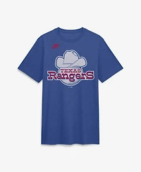 Nike Men's Heather Royal Texas Rangers Cooperstown Logo Tri-Blend T-Shirt