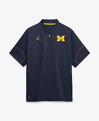 Jordan Men's Navy Michigan Wolverines 2026 Sideline Short Sleeve Quarter-Zip Coach Shirt