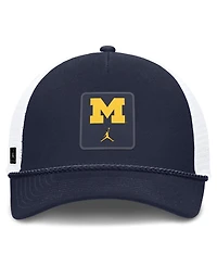Jordan Men's and Women's Navy Michigan Wolverines 2026 On-Field Gameday Rope Trucker Adjustable Hat