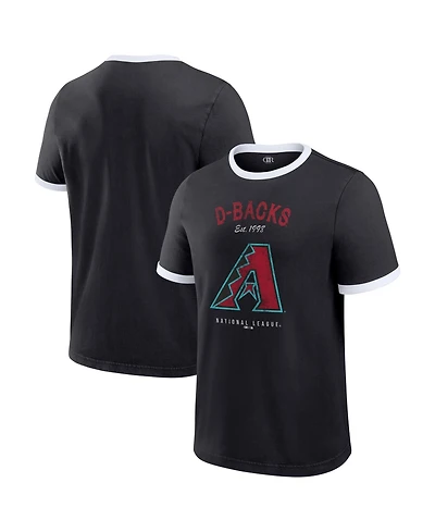 Darius Rucker Collection By Fanatics Men's Black Arizona Diamondbacks Washed Ringer T-Shirt