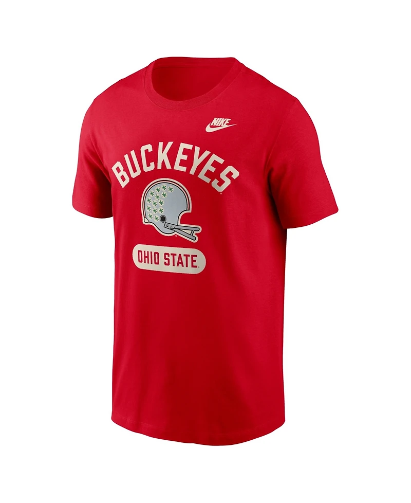 Nike Men's Scarlet Ohio State Buckeyes Legacy Arch Helmet T-Shirt