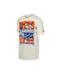 New Era Men's Cream York Mets Injection Lifestyle Foodie Fashion T-Shirt