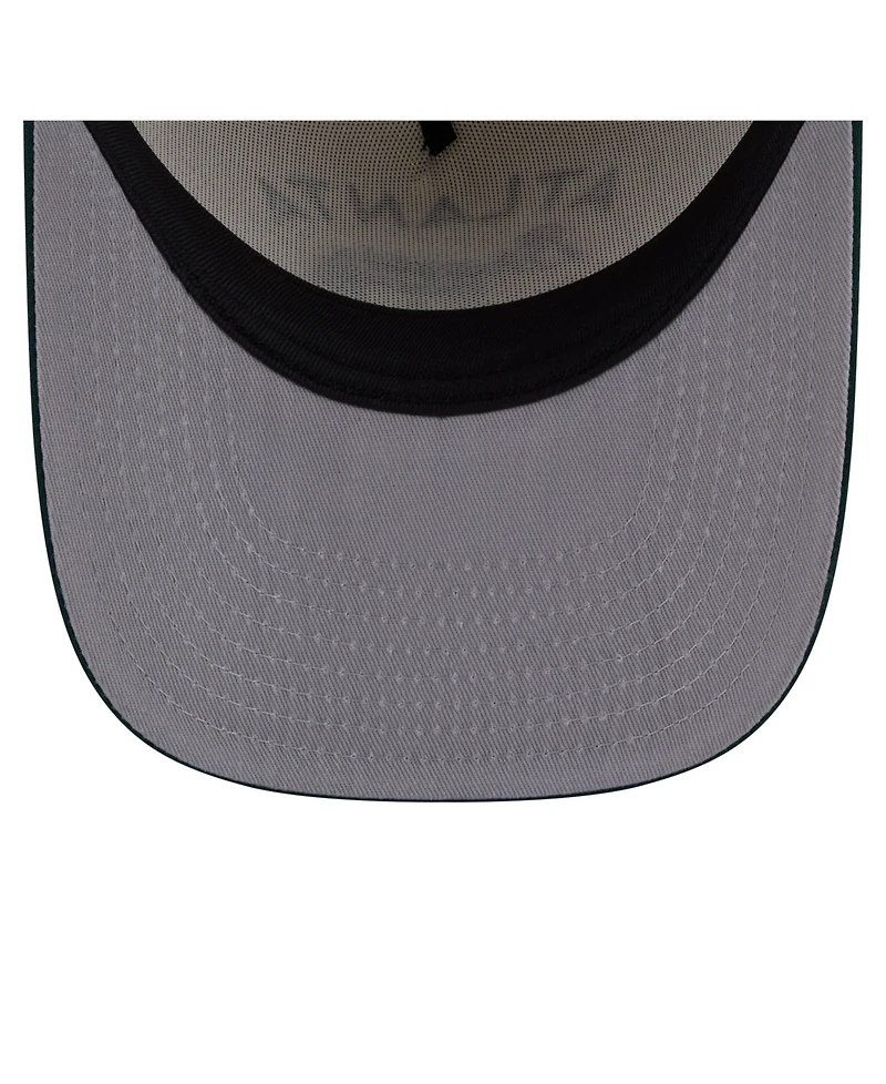 New Era Men's Cream/Dark Green Atlanta Braves Chrome A-Frame 9FIFTY Snapback Hat