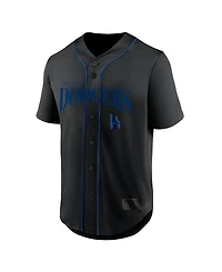 Fanatics Men's Black Los Angeles Dodgers Franchise Button-Up Fashion Top