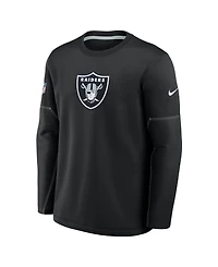 Nike Men's Black Las Vegas Raiders Sideline Coaches Midweight Therma-fit Sweatshirt