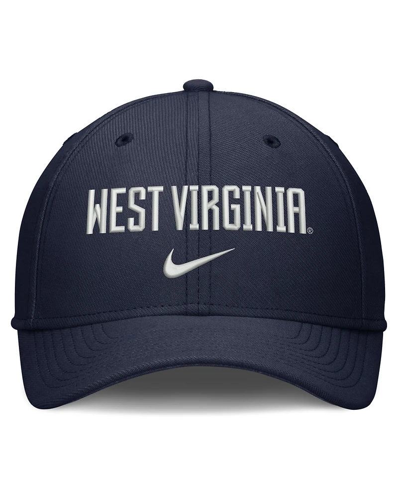 Nike Men's Navy West Virginia Mountaineers Rise On-Field Swoosh Flex Dri-fit Hat