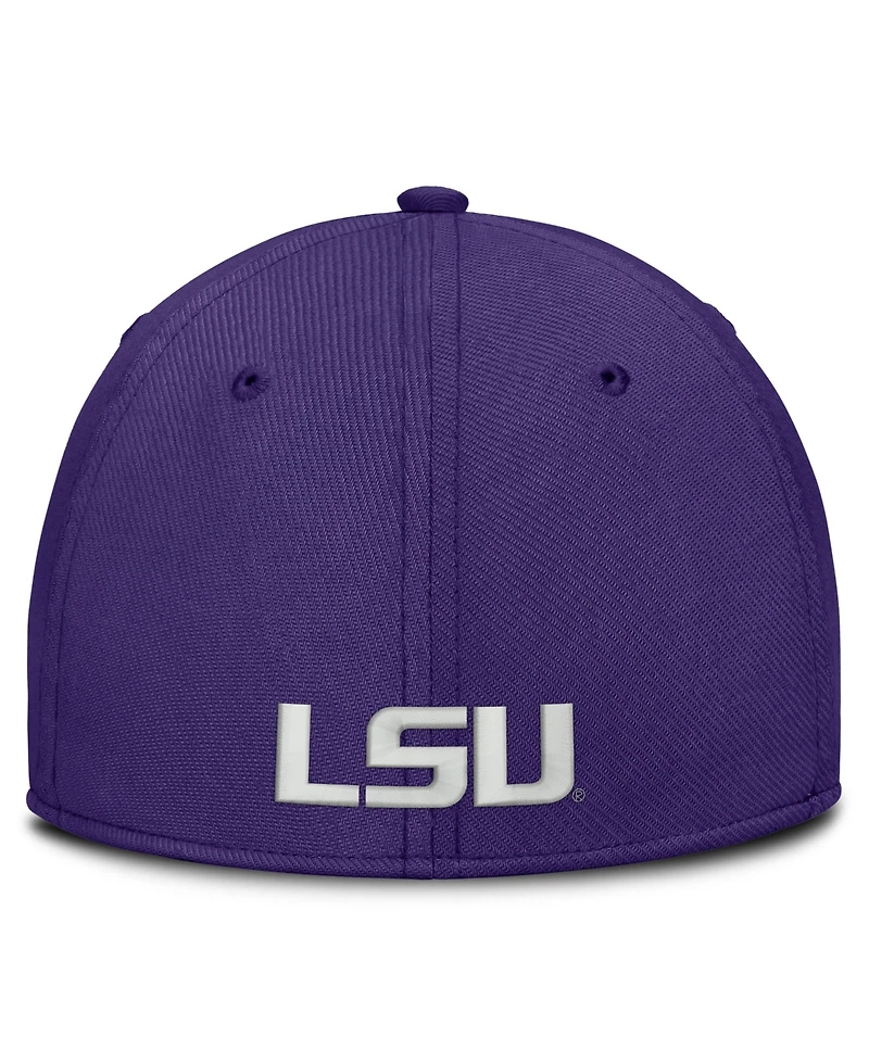 Nike Men's Purple Lsu Tigers Rise On-Field Swoosh Flex Dri-fit Hat