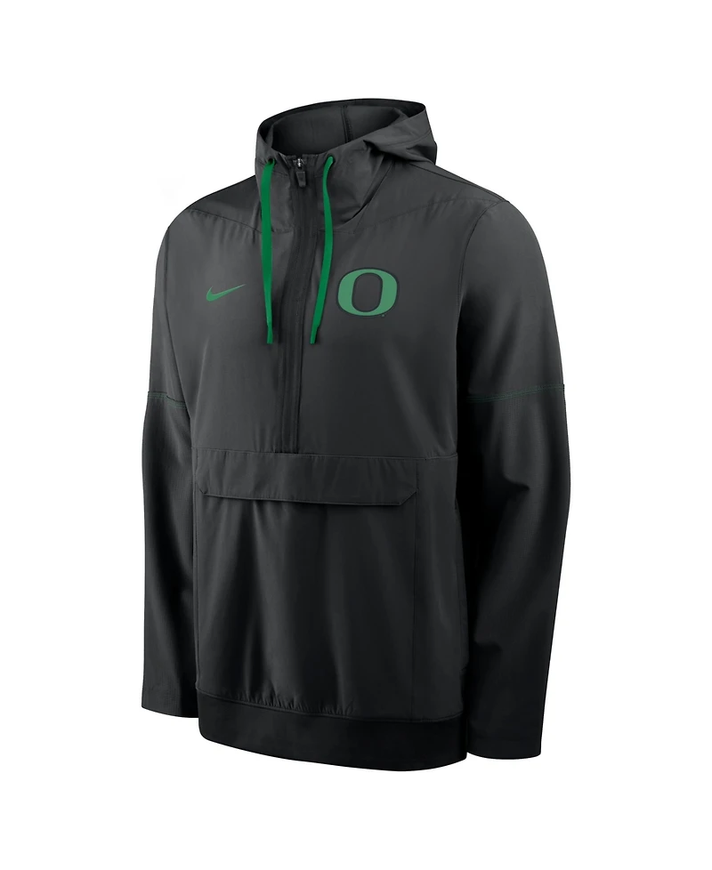 Nike Men's Black Oregon Ducks 2026 Sideline Anorak Half-Zip Hoodie