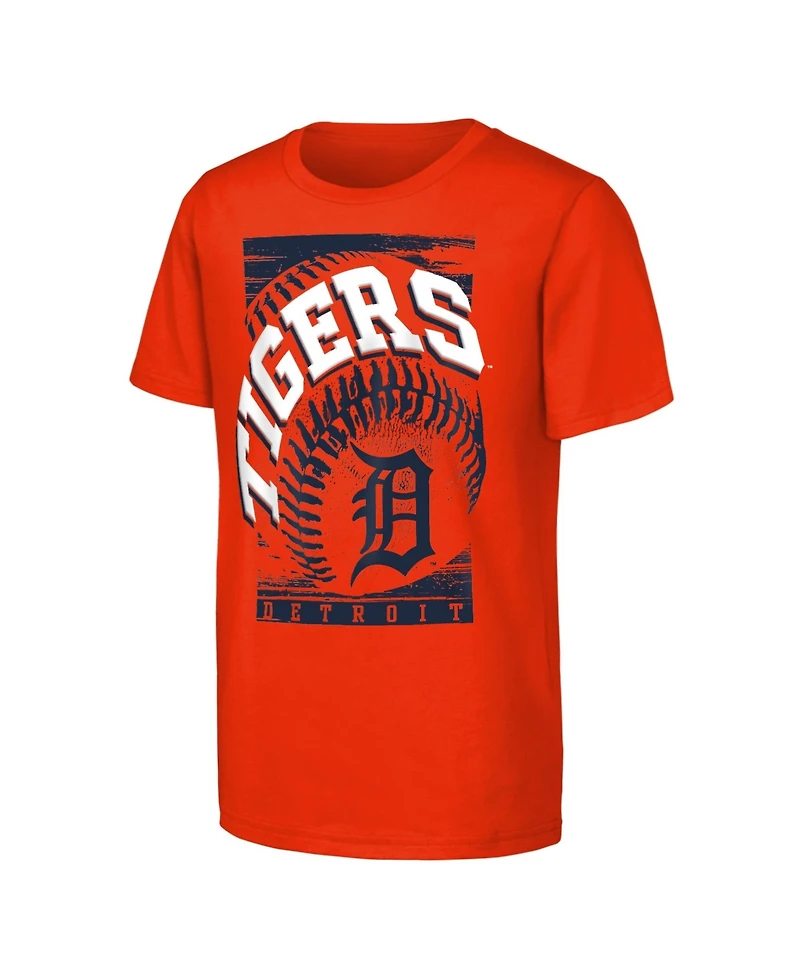 Outerstuff Big Boys and Girls Orange Detroit Tigers Speed Pitch T-Shirt