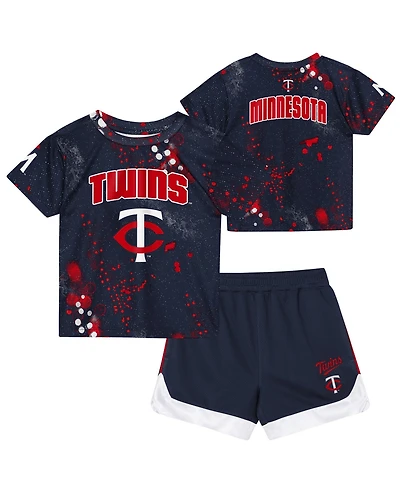 Outerstuff Toddler Navy Minnesota Twins Pinch Hitter T-Shirt and Shorts Set