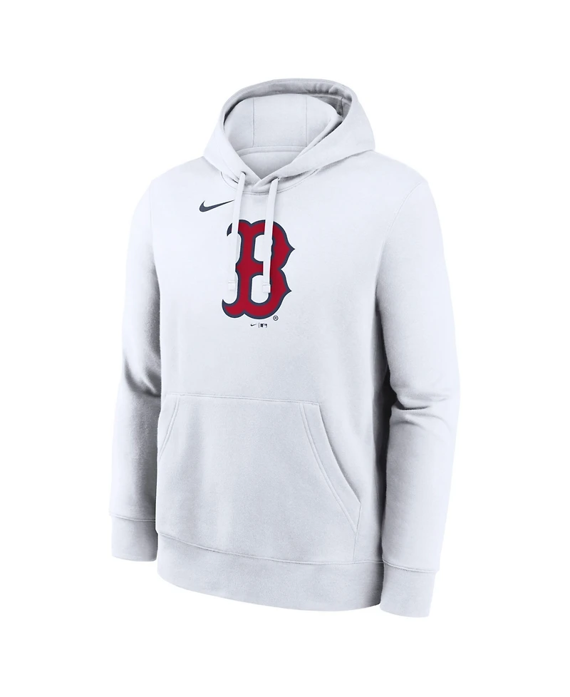 Nike Men's White Boston Red Sox Logo Club Hoodie