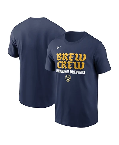 Nike Men's Navy Milwaukee Brewers City Connect Handwriting Club T-Shirt