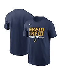 Nike Men's Navy Milwaukee Brewers City Connect Handwriting Club T-Shirt