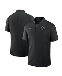 Nike Men's Black Miami Marlins Dri-fit Victory Polo Shirt