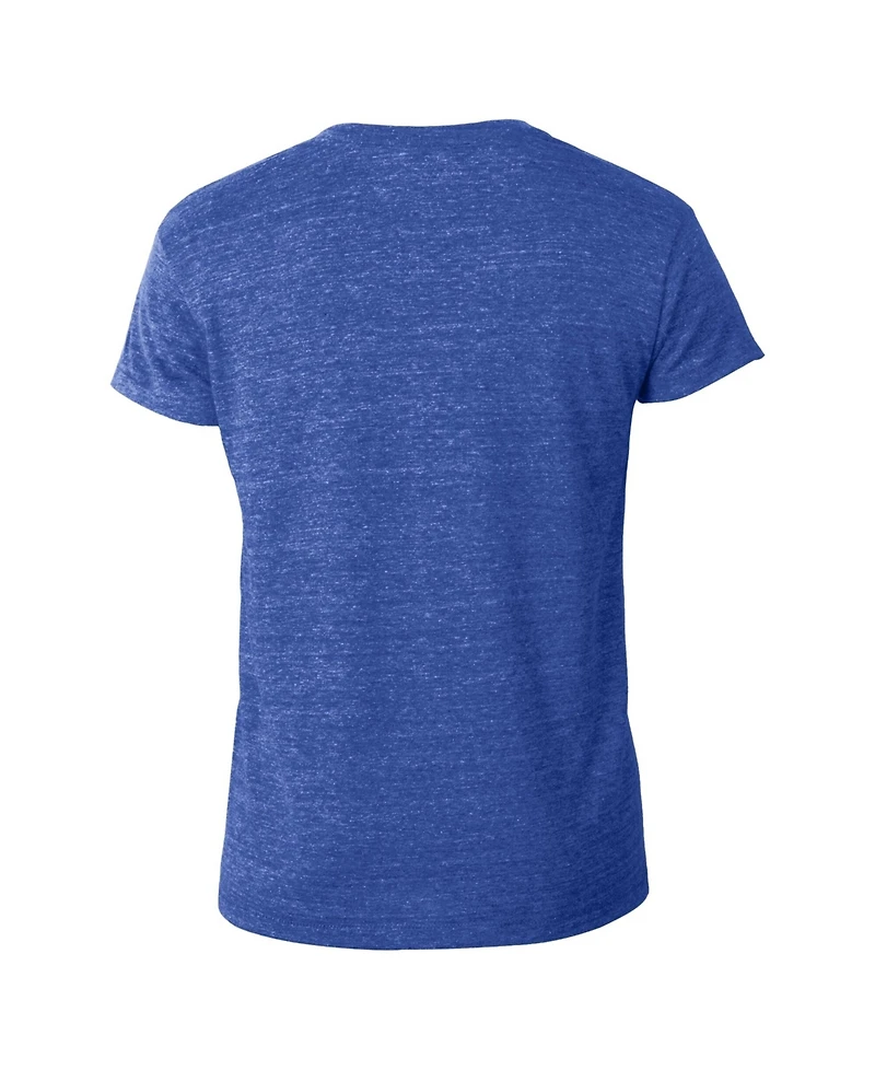 Champion Women's Blue New York Knicks Tri-Blend V-Neck T-Shirt